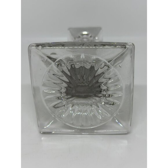VTG Modern Crystal Square-Base Candlestick Holder – 3″×5.25″ Taper Candle Holder - Picture 4 of 6